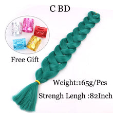 Load image into Gallery viewer, 41 inch Synthetic Braiding Hair 165g Crochet Jumbo Braids Hair Extensions 3pcs/lot Pure Color Orange Red  Yellow Purple
