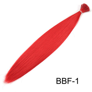 Feather Hair Extension 10Pieces Fake Hair I Tip Rainbow Synthetic Hair 16inch Hairpiece Feather for Hair Extension