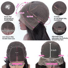 Load image into Gallery viewer, HD Transparent 13X4 Yaki Kinky Straight Lace Front Wig For Women Human Hair Wigs Pre Plucked Lace Ftrontal Wig Natural Hairline
