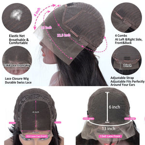 HD Transparent 13X4 Yaki Kinky Straight Lace Front Wig For Women Human Hair Wigs Pre Plucked Lace Ftrontal Wig Natural Hairline