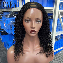 Load image into Gallery viewer, Afro Kinky Curly U Part Wigs For Women Human Hair Brazilian Curly Hair Headband Wigs Human Hair Natural Black Remy Hair WigsCARA
