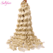 Load image into Gallery viewer, Sallyhair Synthetic Crochet Hair Deep Wave Braiding 22inch Crochet Braids Black Blue Color Bulk Hair Afro Curly Hair Extensions
