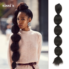 Load image into Gallery viewer, Synthetic Kinky Straight Hair Puff Bun Bubble Ponytail African American Wrap Drawstring Afro Puff Ponytail Hair Extensions
