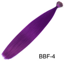 Load image into Gallery viewer, Feather Hair Extension 10Pieces Fake Hair I Tip Rainbow Synthetic Hair 16inch Hairpiece Feather for Hair Extension
