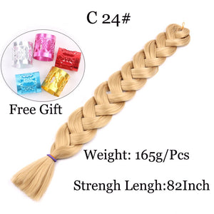 41 inch Synthetic Braiding Hair 165g Crochet Jumbo Braids Hair Extensions 3pcs/lot Pure Color Orange Red  Yellow Purple