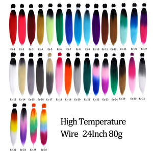 24 26 Inches 80g 90g Kanekalon Hair Wholesale Bulk Braid Synthetic Hair Braid Easy Braiding Hair Extension For Women
