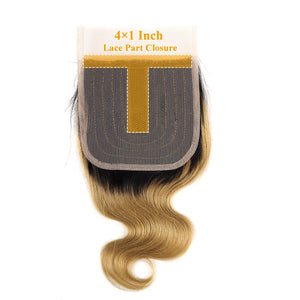 BHF Body Wave Bundles With Closure 100% Natural Remy Brazilian 50g Blonde Ombre Human Hair 4 Bundles With Closure