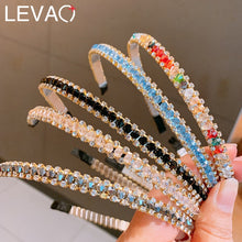 Load image into Gallery viewer, LEVAO Crystal Beaded Headband Head on Women Hairbands Handmade Shiny Rhinestone Hair Hoop Bands Bezel Girls Hair Ornament
