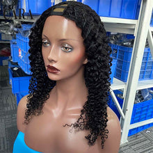 Load image into Gallery viewer, Afro Kinky Curly U Part Wigs For Women Human Hair Brazilian Curly Hair Headband Wigs Human Hair Natural Black Remy Hair WigsCARA
