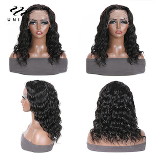 Unice Hair Natural Wave Bob Wigs Human Hair Short Human Hair T Part Lace Wig 13x5x1 Lace Part Wig Natural Wavy Hair for Women