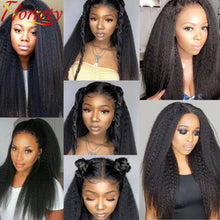 Load image into Gallery viewer, Human Hair Kinky Straight Bundles 1/3pcs Brazilian Hair Bundles Human Hair Weaving Yaki Straight Hair Long Thick Hair Bundles
