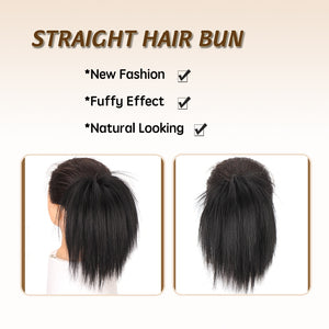 LUPU Synthetic Hair Bun Extensions Messy Straight Hair Band Elastic Chignon Scrunchy Wrap Updo False Hair Pieces For Women Hair