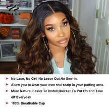 Load image into Gallery viewer, UNice Hair Body Wave Highlight Wig V Part Wig Human Hair Put On and Go V Shape Glueless Wig Minimal Leave Out Brazilian Hair Wig
