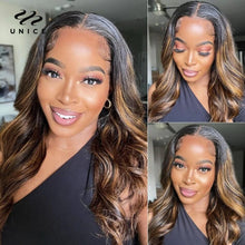 Load image into Gallery viewer, UNice Hair Body Wave Highlight Wig V Part Wig Human Hair Put On and Go V Shape Glueless Wig Minimal Leave Out Brazilian Hair Wig
