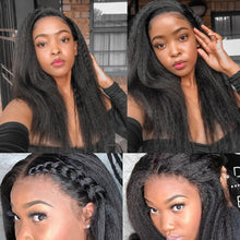 Load image into Gallery viewer, Human Hair Kinky Straight Bundles 1/3pcs Brazilian Hair Bundles Human Hair Weaving Yaki Straight Hair Long Thick Hair Bundles
