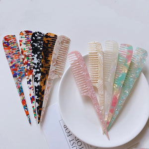 Acetate Plate Long Handle Pointed Tail Comb Anti-static Hairdressing Comb Cross Border