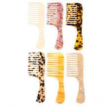 Load image into Gallery viewer, Plate Comb Leopard Print Anti-Static Hair Comb Wide Tooth Marble Hair Comb
