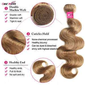 #27 Honey Blonde Bundles Body Wave Bundles Remy Human Hair Extensions Brown  Brazilian 100% Human Hair Weave Bundles 1 3 4 PCS