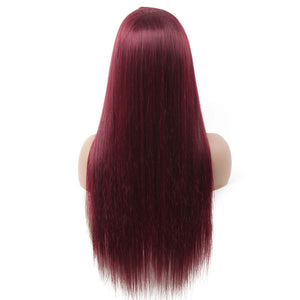 ISEE Hair Wig Colored Lace Front Wigs Malaysian Straight Chocolate Brown Human Hair Reddish Brown Lace Closure Wigs 99j Burgundy