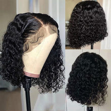 Load image into Gallery viewer, Short Curly Human Hair Bob Wig Water Lace Front Human Hair Wigs For Women Pre Plucked Peruvian Glueless 13x4 Lace Front Wig
