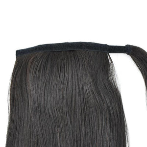 Ponytail Human Long Straight Hair Wrap Around Remy Hair Extensions Brazilian Hair Extensions Clip Ins Natural Color Hairpiece