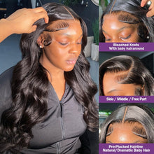 Load image into Gallery viewer, 13x6 Transparent Body Wave Lace Wig Human Hair Wigs Brazilian Remy 30 32 inch Water Wave 5x5 Lace Closure Frontal Wig For Women
