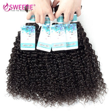 Load image into Gallery viewer, Sweetie Brazilian Kinky Curly Hair Bundles 3/4 Pcs Remy Human Hair Weave Bundles 30Inch Natural Color Jerry Curl Hair Extension
