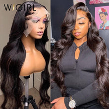 Load image into Gallery viewer, 13x6 Transparent Body Wave Lace Wig Human Hair Wigs Brazilian Remy 30 32 inch Water Wave 5x5 Lace Closure Frontal Wig For Women
