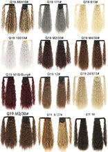 Load image into Gallery viewer, Corn Wavy Long Ponytail Synthetic Hairpiece Wrap Clip On Hair Extensions Ombre Brown Pony Tail Blonde Fack Hair
