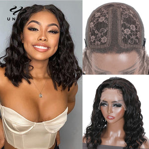 Unice Hair Natural Wave Bob Wigs Human Hair Short Human Hair T Part Lace Wig 13x5x1 Lace Part Wig Natural Wavy Hair for Women