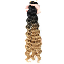 Load image into Gallery viewer, Sallyhair Synthetic Crochet Hair Deep Wave Braiding 22inch Crochet Braids Black Blue Color Bulk Hair Afro Curly Hair Extensions
