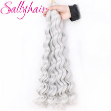 Load image into Gallery viewer, Sallyhair Synthetic Crochet Hair Deep Wave Braiding 22inch Crochet Braids Black Blue Color Bulk Hair Afro Curly Hair Extensions
