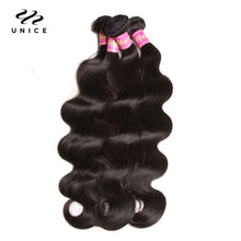 Load image into Gallery viewer, UNICE Hair Bundles Malaysian Body Wave 4 Bundles 100% Remy Hair Weaving Natural Color Human Hair Weaves 8-30inch Free Shipping
