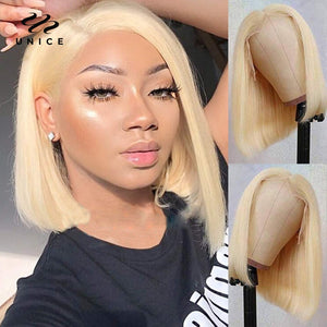 UNice Hair 4x4 Bob Closure Wig Brazilian 613 Lace Frontal Wig 13x4 Blonde Lace Front Wig Human Hair Short Ombre 99J Bob Wig