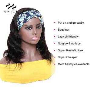 Unice Hair Short Curly Bob Wig Top Quality Headband Wig Easy Installing Brazilian Curly Human Hair Wig 150% Density