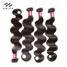Load image into Gallery viewer, UNICE Hair Bundles Malaysian Body Wave 4 Bundles 100% Remy Hair Weaving Natural Color Human Hair Weaves 8-30inch Free Shipping
