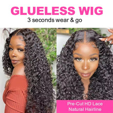 Load image into Gallery viewer, Water Wave Glueless Wig Pre-Cut Swiss Lace Wig Easy Wear Go Glueless Air Wig MARRYU Natural Wave Curly Human Hair Wigs For Women
