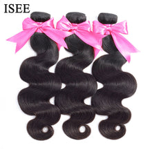 Load image into Gallery viewer, ISEE HAIR Peruvian Body Wave Human Hair Bundles100% Human Hair Extension Natural Color Can Buy 1/ 3/ 4 Bundles Thick Hair Weaves
