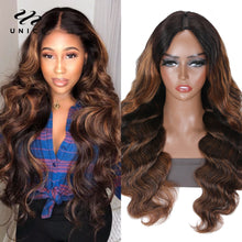 Load image into Gallery viewer, UNice Hair Body Wave Highlight Wig V Part Wig Human Hair Put On and Go V Shape Glueless Wig Minimal Leave Out Brazilian Hair Wig
