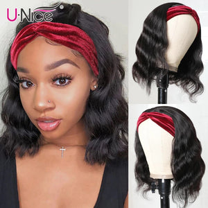 Unice Hair Short Curly Bob Wig Top Quality Headband Wig Easy Installing Brazilian Curly Human Hair Wig 150% Density