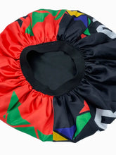 Load image into Gallery viewer, Black by Popular Demand® Black &amp; Red Split Satin Bonnet
