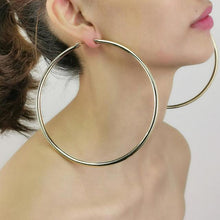 Load image into Gallery viewer, MANILAI 120mm Oversize Big Hoop Earrings Gold Color Jewelry Fashion Punk Round Metal Pipe Statement Earrings Women Large Earring
