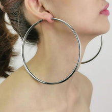 Load image into Gallery viewer, MANILAI 120mm Oversize Big Hoop Earrings Gold Color Jewelry Fashion Punk Round Metal Pipe Statement Earrings Women Large Earring
