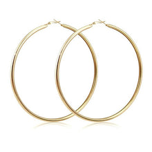 Load image into Gallery viewer, MANILAI 120mm Oversize Big Hoop Earrings Gold Color Jewelry Fashion Punk Round Metal Pipe Statement Earrings Women Large Earring
