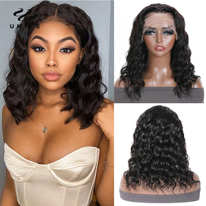 Unice Hair Natural Wave Bob Wigs Human Hair Short Human Hair T Part Lace Wig 13x5x1 Lace Part Wig Natural Wavy Hair for Women